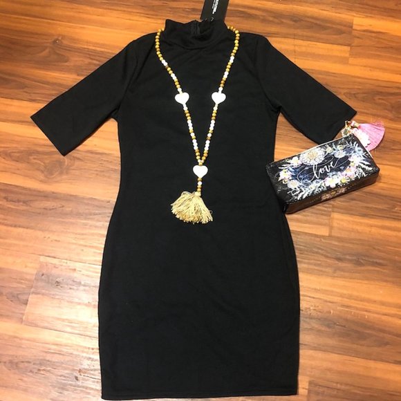 NWT Bodycon Black Dress, PrettyLittleThing, Sz 12 - Picture 4 of 16